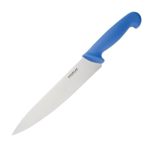 Hygiplas Kochmesser 21.8 cm/ 8.5 inch Klinge, Blau, Gewicht: 160 Gramm, Edelstahl, Farbcodierter Griff - Blau für rohen Fisch… – Ansicht 1