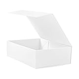 HcoHlow Caja de regalo blanca con tapas para regalos, 9 x 6.7 x 2.75 pulgadas, caja de propuesta de dama de honor con cierre magnético, pequeña caja de regalo para mujeres y hombres