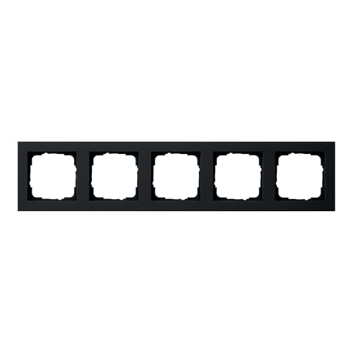 Cadre de finition GIRA 021509 noir mat E2 plaque 5 postes interrupteur prise