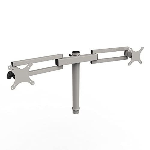 VersaDesk | Dual LCD Monitor Arm | Made in USA | High-Grade Steel | Heavy Duty | Monitor Mount | Adjustable | 360 Degree Rotation | Sit-to-Stand | Compatible with VersaDesks Only | White