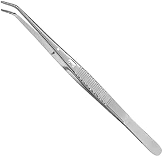 Endodontic Tweezer Paper Point Holding Tweezers grooved tip Angled with Lock Tip Surgical Forceps Instruments Surgical Forceps Pliers TeckMed