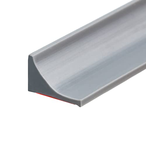 Image of New Collapsible Shower Threshold Water Dam, Self Adhesive Silicone Waterproof Barrier Bathroom and Kitchen Water Strip Dam Shower Guard for Dry And Wet Separation Caulk Seal Strip Edge Trim(Grey)