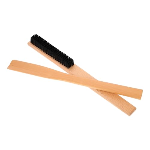 Hoement 2piezas Cepillo para Ropa y Zapatos de Madera con Mango Limpiador de Sombreros de Fieltro y Quitarrugas Set Portátil para Hoteles y Uso Doméstico