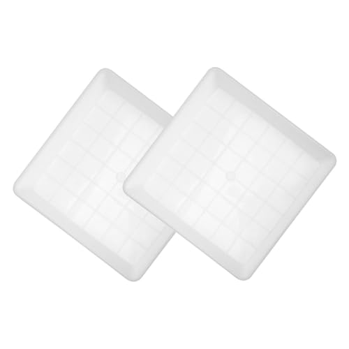 SHINEOFI Bandejas Cuadradas para Macetas 30x30 Cm de Plástico Resistente Base para Macetas Blancas para Suculentas y Bonsáis en Jardín y Balcón 2 Unidades