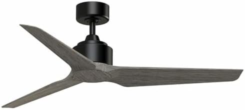 Fanimation TriAire Custom - 3 Blade Ceiling Fan - 12.42 Inches Tall and 52 Inches Wide - Black Finish - Weathered Wood Blade Color