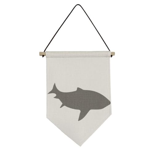 Bannière requin en toile décoration à suspendre motif poisson Streamline