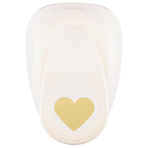 Vaessen Creative Perforatrice de Papier, Taille XXXL, Coeur, Pour Projets DIY, Scrapbooking, Création de Cartes et Plus, 15.1 x 10.9 x 8.5 cm, Or-blanc