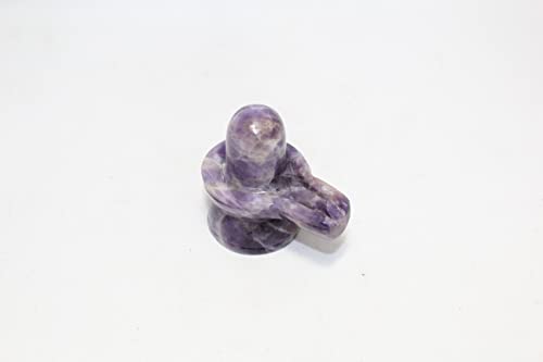 Statue Shivling Shiv Shiva Lingam Mahadev améthyste violette E70 - 2
