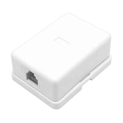 image for NECABLES Phone Jack Surface Mount Single Port Telephone Jack Box 4 Scr