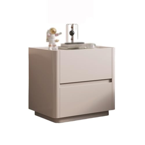 WANGHAI-666 Commode Rock Slab Wooden Nightstand Simple Home Bedroom Bedside Storage Cabinet Khaki(Grand)