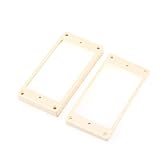 Plastic Curved Bottom Humbucker Mounting Pickup Rings Set for China Made Epiphone Guitar, Black (Cream)
