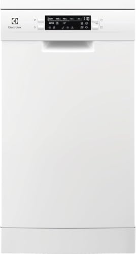 Electrolux Lavavajillas de45 cm, ESS42220SW, 9 cubiertos, Serie 600 SatelliteClean, Motor Inverter, Display Digital, 8 programas, ExtraHygiene, AirDry, Blanco
