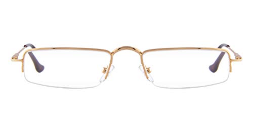 Image of VisionsIndia Unisex Rectangle Gold Supra Power Reading Glasses (+1.00, C01, 6202)