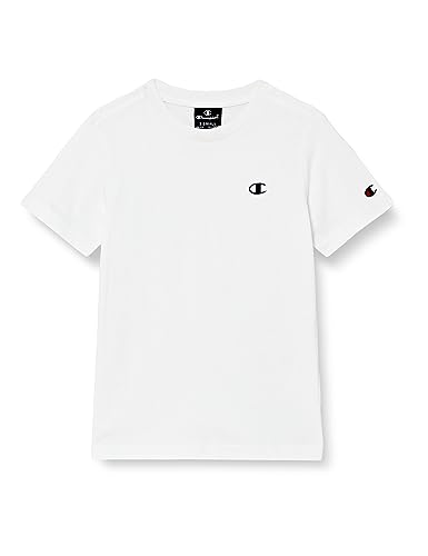 Champion Garçon Legacy Basics B Crewneck T-Shirt, Blanc, 15-16 Ans EU