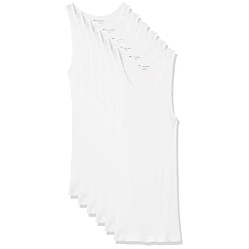 Amazon Essentials undershirts 6er pack, White, M