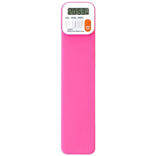 Mark My Time Reading Timer and Bookmark for Kids Bookmarks and Reading Incentives Great Christmas Gift & Stocking Stuffer for Book Lovers - Hot Pink