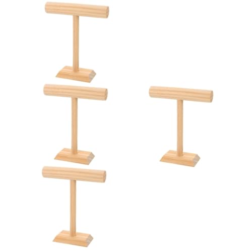 NOLITOY 4St Smyckesställ I Massivt Trä T-Bar Smyckesställ Halsbandshållare Armband Displayställ Armbandsställ Stabilt Halsbandsställ Armbandshållare Stativ Armband Stativ Organisatör
