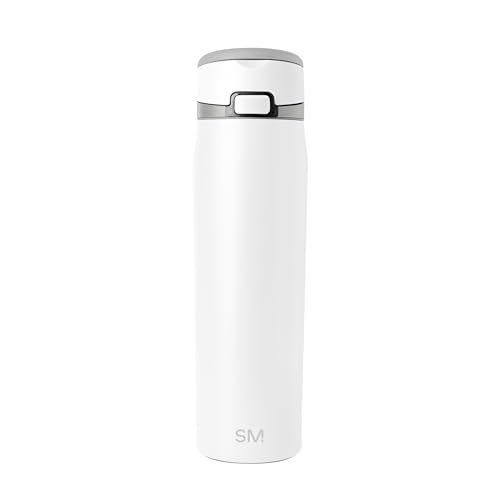 Simple Modern Mesa Loop Water Bottle with Straw | 24oz Cup Holder Friendly Insulated Stainless Steel Bottles for Travel, Sports and School | Winter White