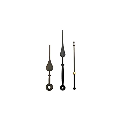 Image of Black Metal Clock Hands Replacement Set - Modern Metallic Black Needles for DIY Wall Clock Making, Resin Art & Crafts (Set of 1) (151)