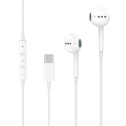 Image of [Apple MFi Certified] USB C Headphones Wired for iPhone 17 16 15 Pro Max | USB C Earphones /Earbuds with Mic & Remote Control Noise Cancelling Type C Ear Buds for iPhone 17 16 15 Pro Max, Galaxy S26