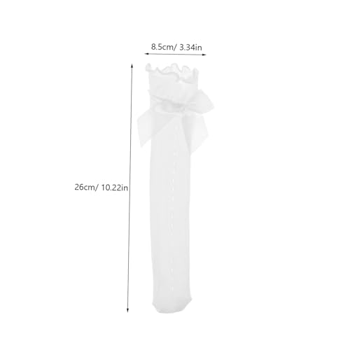 4Pairs Knee High Lace Socks with Bow Decor Outdoor Frilly Stockings and Soft Breathable for Comfortable Wear for Stylish Outfits2