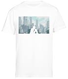 Impreso en Europa Fantasma En La Concha Camiseta Blanca De Manga Corta para Hombre