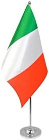 AZ FLAG Italy Prestige Table Flag 6'' x 9'' - Italian Office Decoration 100% Satin 22 x 15 cm - Desk Flag with Steel Pole and Base