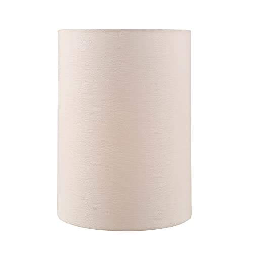 Image of Aspen Creative 31303 Contemporary Drum (Cylinder) Shaped Spider Construction Lamp Shade in Off White with Texture, 8 inch wide (8 inch x 8 inch x 11 inch)