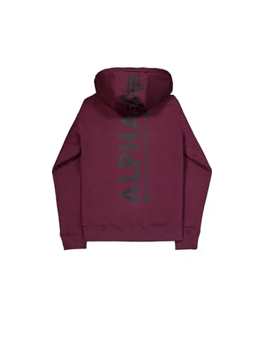 Sweatshirt à capuche Alpha Industries homme XS sweat Dark Cherry avec imprimé
