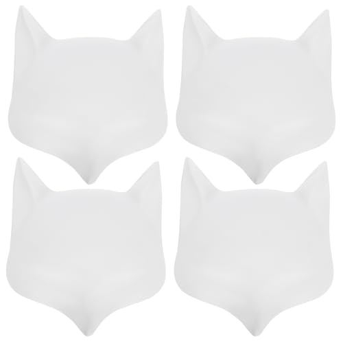 Masque de renard vierge pour cosplay et halloween lot de 4 masques blancs à peindre soi-même