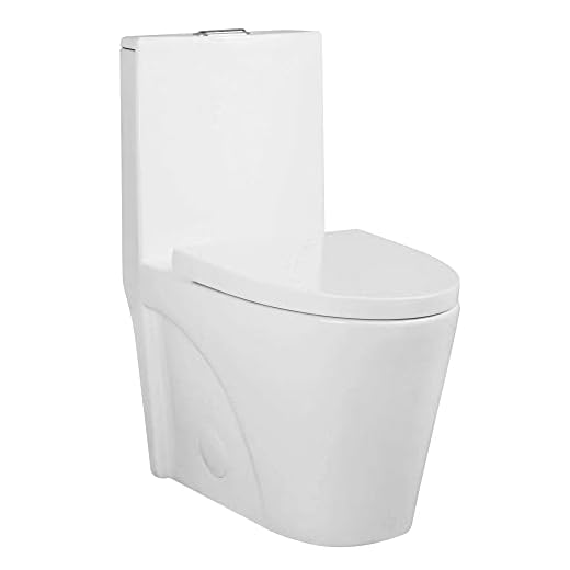 Fine Fixtures Dual-Flush Elongated One-Piece Toilet with High Efficiency Flush in White