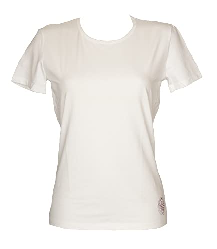 T-shirt Emporio Armani femme col rond en coton stretch blanc noir top chic