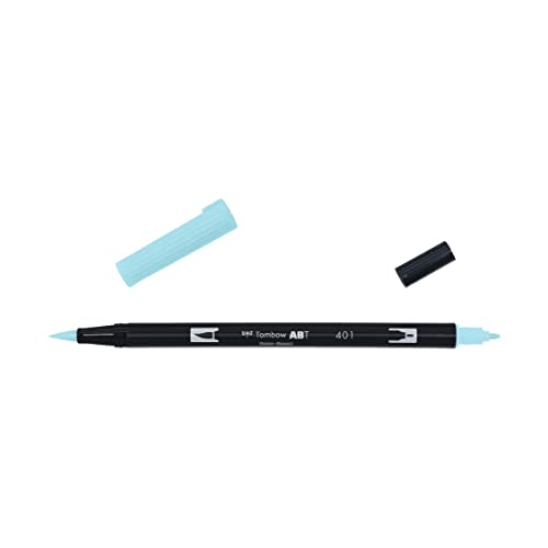 Tombow - Abt Dual Brush | Dual Tip Watercolor Marker For Professional Drawing, Lettering, Sleeve, Sketching And Watercolor - Aqua 401 #TOP1