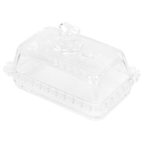 Cabilock Boîte à Gâteaux Verre Transparent avec Couvercle et Poignée Plateau de Service pour Fruits et Pâtisseries Récipient Hermétique pour Stockage et Protection Alimentaire