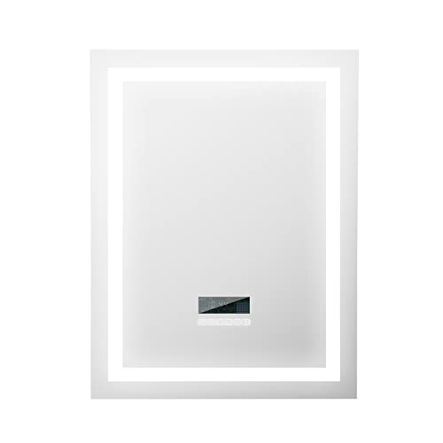 Miroirs cosmétiques muraux Miroir Lumineux à Mural Miroir de Salle de Bain Miroir Lumineux Intelligent avec Haut-Parleur Bluetooth (80 * 60 cm-Bluetooth)