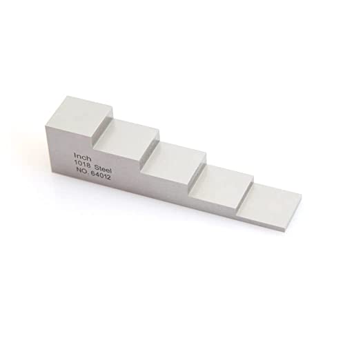 Bloque de calibración de calibre ultrasónico 5 pasos 0.100" a 1.000" de acero 1018 miniatura 1