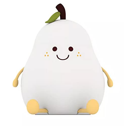 Aolyty Kids Night Light, Cute Silicone Pear Table Lamp Warm Light&7 Colors Modes Clap Light With Timer Dimmable Bedside Lamp Usb Charge Gifts For Children Boys Girls Room Decor #TOP3