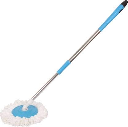HOMEROOT® Stainless Steel Wet and Dry Rotating Cleaning Spin Mop Rod Stick Pole with Refill �(Multicolor)