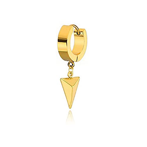 Boucles d'oreilles en argent unisexes avec pendentif pyramide punk hip hop