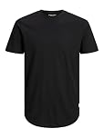 Jack & Jones Men's Jjenoa Tee Crew Neck Noos T Shirt, Black, XXL UK