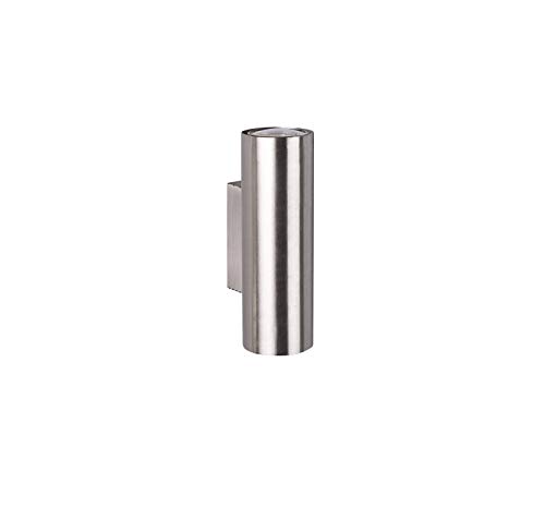 lightling modern Wandlampe Julie, 2-flammige Wandleuchte innen, Wandstrahler up and down, Wandfluter Wandspot, nickel matt Metall, 2 x GU10 max. 35W, &oslash; 6 cm, H&ouml;he 18 cm