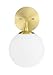 XiNBEi Lighting Wall Light 1 Light Vintage Wall Sconce with White Globe Glass in Satin Brass, Bathroom Vanity Lighting Suitable for Living Room & Hallway XB-W1211-SB