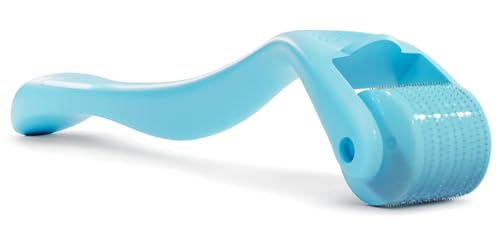 ROSELYNBOUTIQUE Derma Roller for Hair Beard Facial Skin Face 540 Titanium Microneedle - At-Home Beauty Instrument - Holiday Gift for Men Women (Blue)