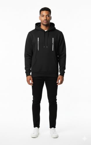 Image of Amazon Brand - INKAST Men Solid Hooded Sweatshirt with Kangaroo Pocket & Drawstring | Stylish Hoodie | Sweatshirt for Men