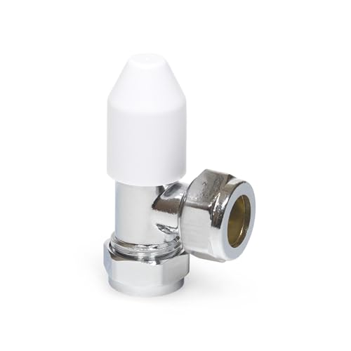 Vanne thermostatique coudée blanche chromée TRV chauffage central - 7