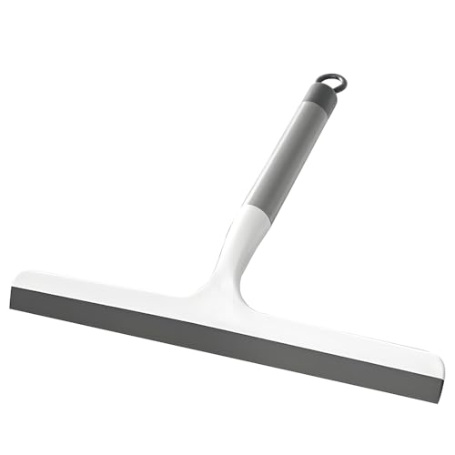 Cleaning Shower Squeegee Uoexziyi Window Washer Squeegee with Rubber Blade for Glass Doors Bathroom Mirrors Window Cars and Tile Walls(Grey)