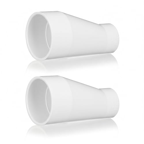 Pushglossy 2 Pcs 3" X 2" PVC Pipe Fitting Schedule 40 Compatible with 429-E Series Eccentric Reducer Coupling Suitable for High-flow Capacity, Plumbing, Irrigation, Pool, Spa, White