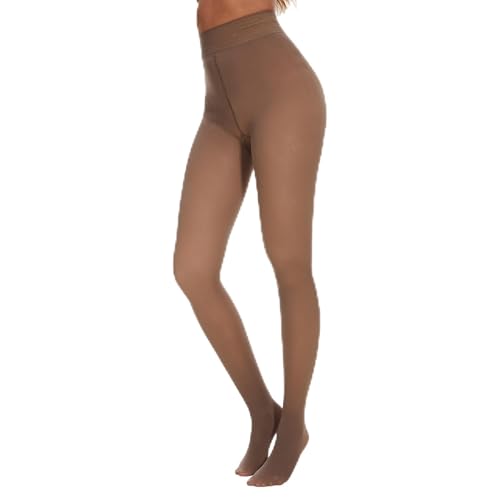 TNNZEET Fleece Lined Tights Women — Pantyhose Colorful Opaque Black Sheer Thermal Winter Warm Leggings Under Dress 2-brown 230g Large-X-Large