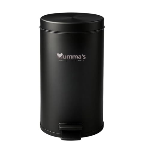 Image of Mumma's LIFE Dustbin for Kitchen with Lid | Black Stainless Steel Pedal Trash Cans | Small Dustbins for Home, Bathroom, Bedroom & Toilet (22Litre)