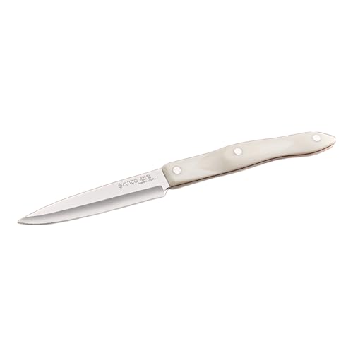 CUTCO Model 2120 White (Pearl) 4” Paring Knife with High Carbon Stainless Straight Edge blade and 5.5” handle